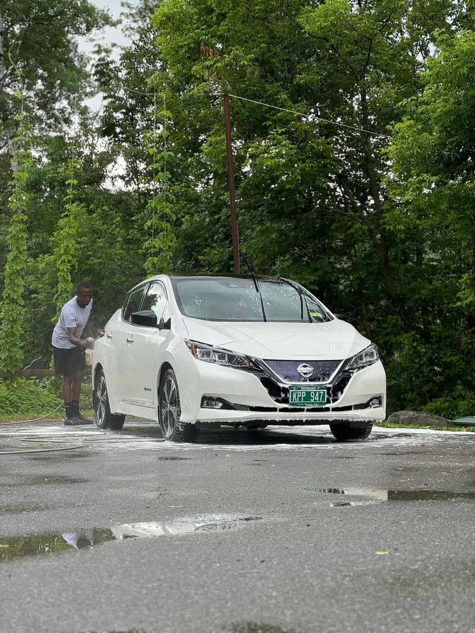 Vehicle being washed